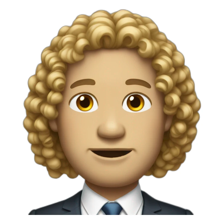 Curly light long hair fat president sticker