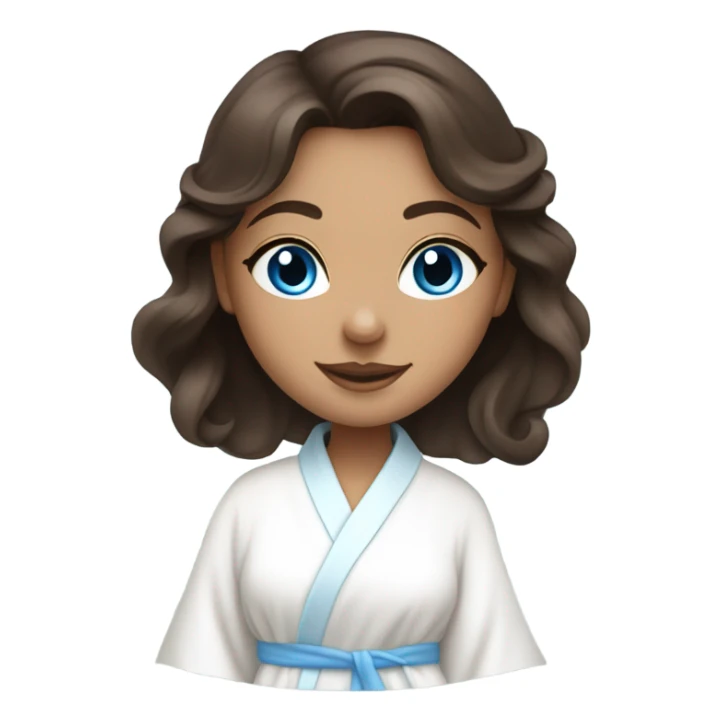 In Robe Spa day white girl brunette blue eyes sticker