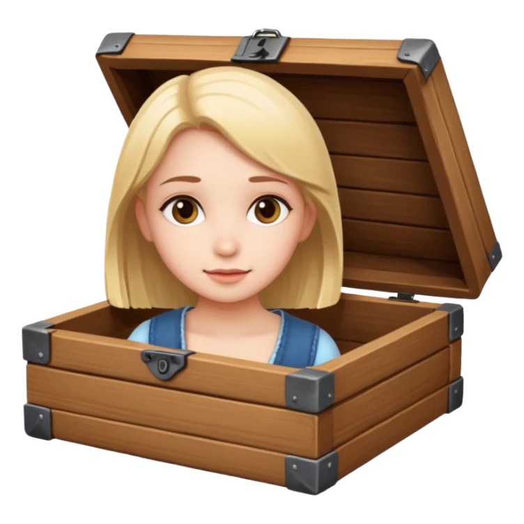 Girl in a little box sticker