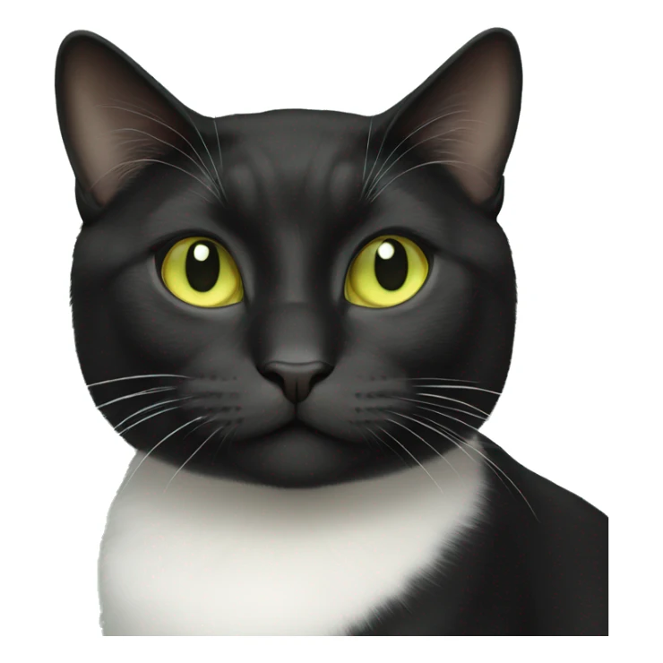 Tuxedo cat with light green/yellow eyes  sticker