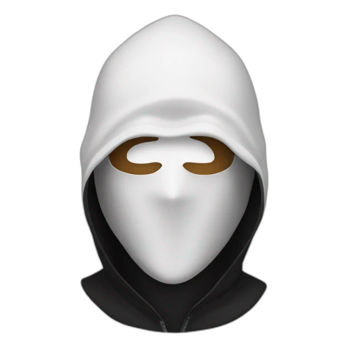 Guy White mask with black hood sticker