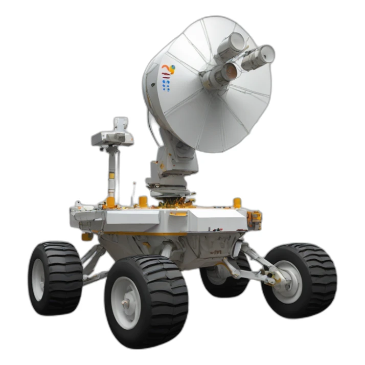 Yutu rover, four-wheeled, Satellite Antenna equiped sticker