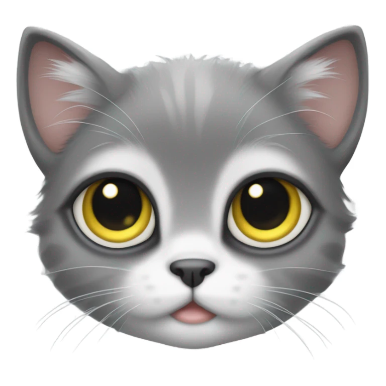 KITTEN FACE WITH BIG EYES MAT71 SMALL, SMALL EYES ARE BLUE, BIG EYES ARE YELLOW. BLUE-GRAY FUR sticker