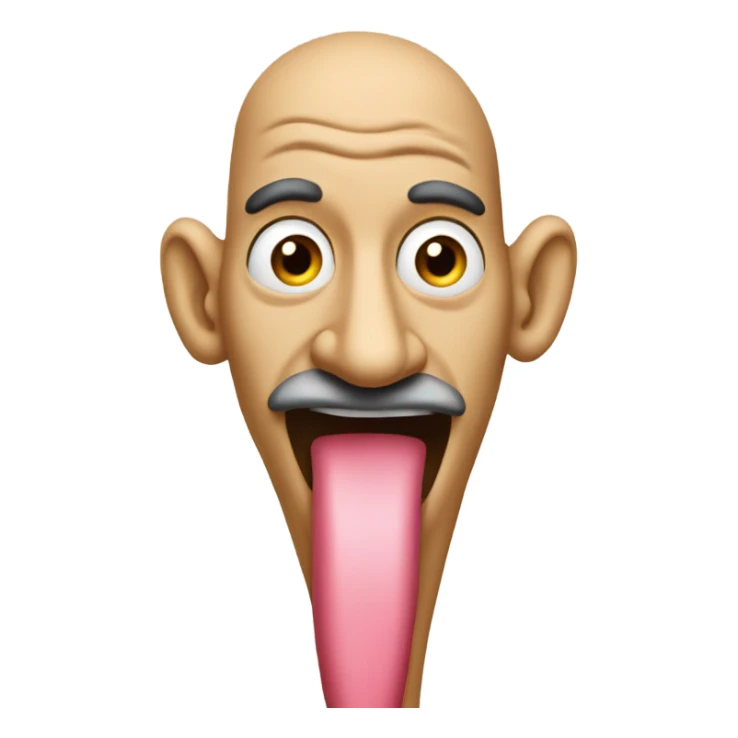 man with long nose and tongue sticker