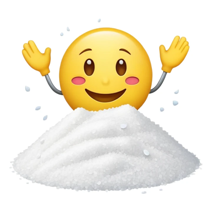 happy emoji with a pile of salt sticker