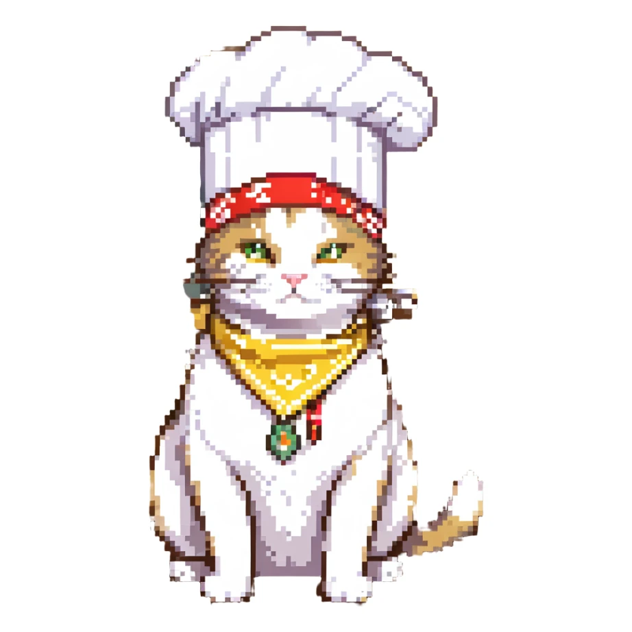 cool cat chef with a big gold earring and a bandana sticker