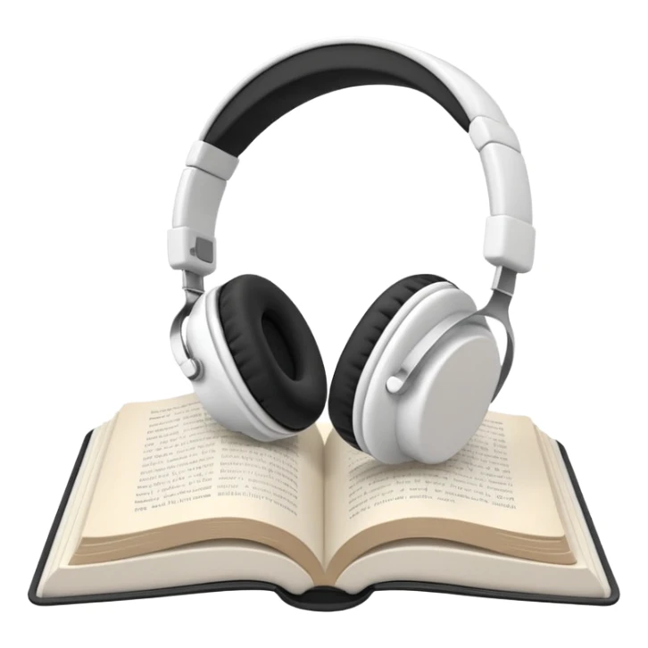 White headphones with a white open book sticker