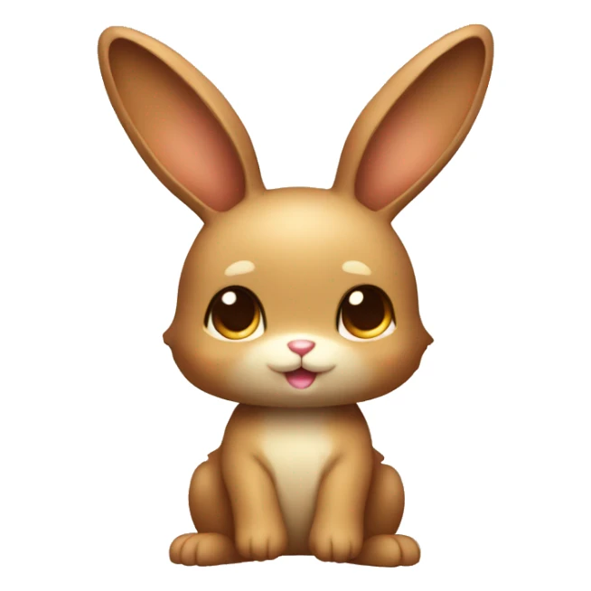 Cute Shiny Brown-Beige Fakémon-Bunny full body sticker
