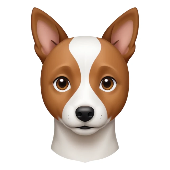 a fully white jack russell the size of a kelpie with a half white face sticker