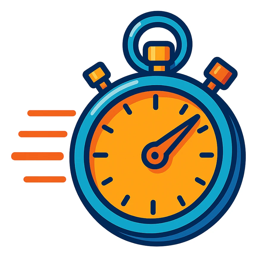 stopwatch with speed lines in vibrant toon style sticker