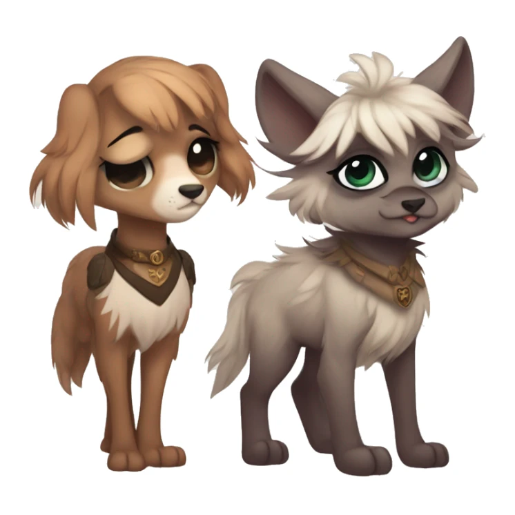 Cute fantasy-animal-fursona griffsnuff & LiLaiRa & Falvie full body sticker