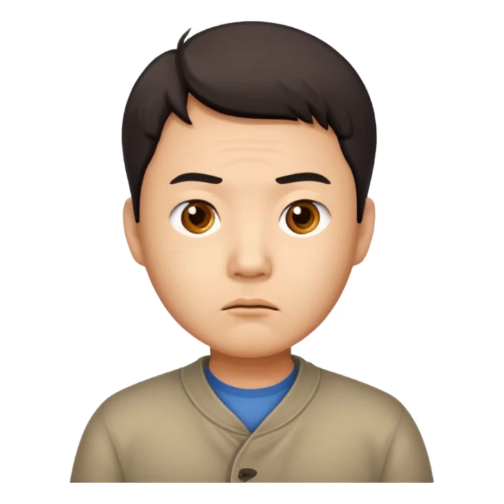 chinese man looking very confused but focused  sticker