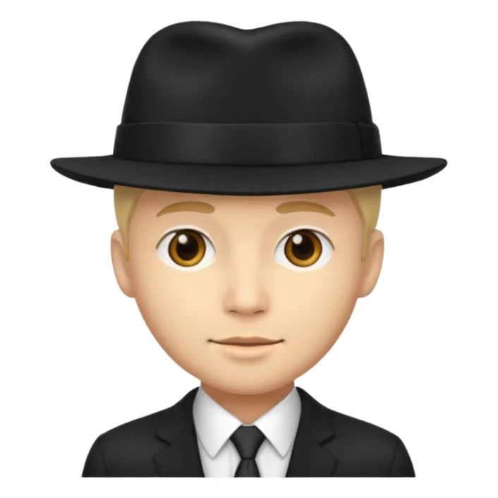 new yorker with hat and suit, black, light skin guy sticker