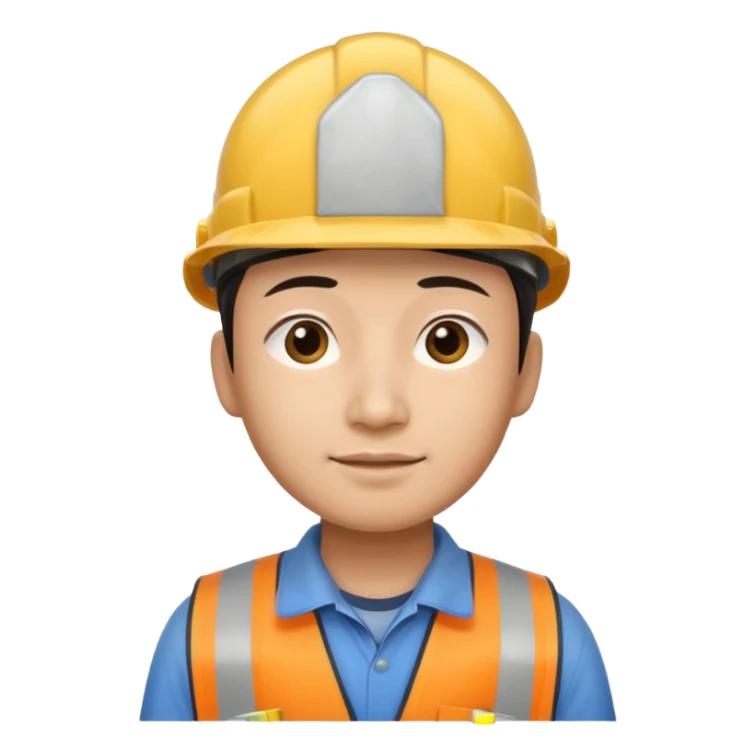 The narrow-eyed Chinese construction worker sticker