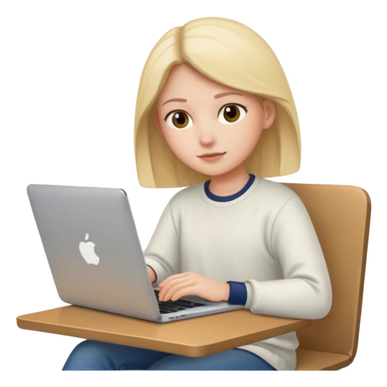 PERSONA ESTUDIANDO CON UN MACBOOK Y UN IPAD sticker