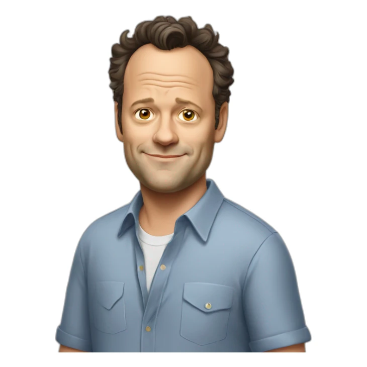 vince vaughn cartoon wearing shirt sticker