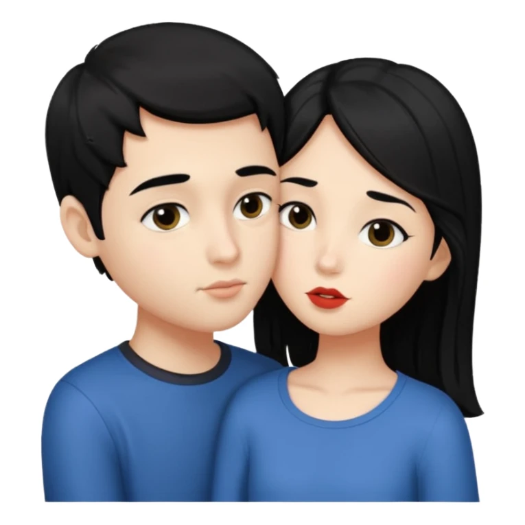 kiss a girl and boy from black hair  sticker