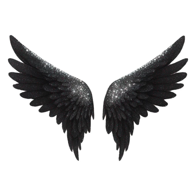 sparkly pair of black angel wings sticker