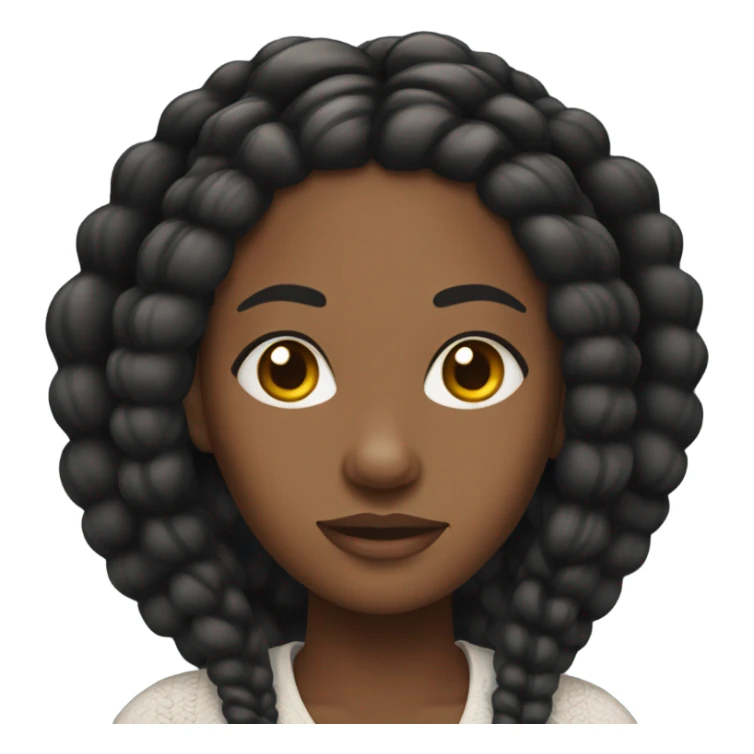 black woman with knotless braids and lashes sticker