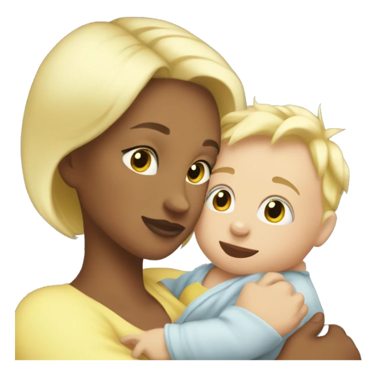 baby boy hug mommy blonde sticker