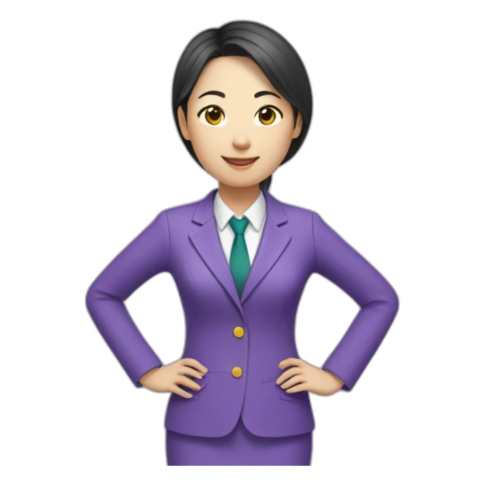 chinese female teacher wearing purple suit sticker