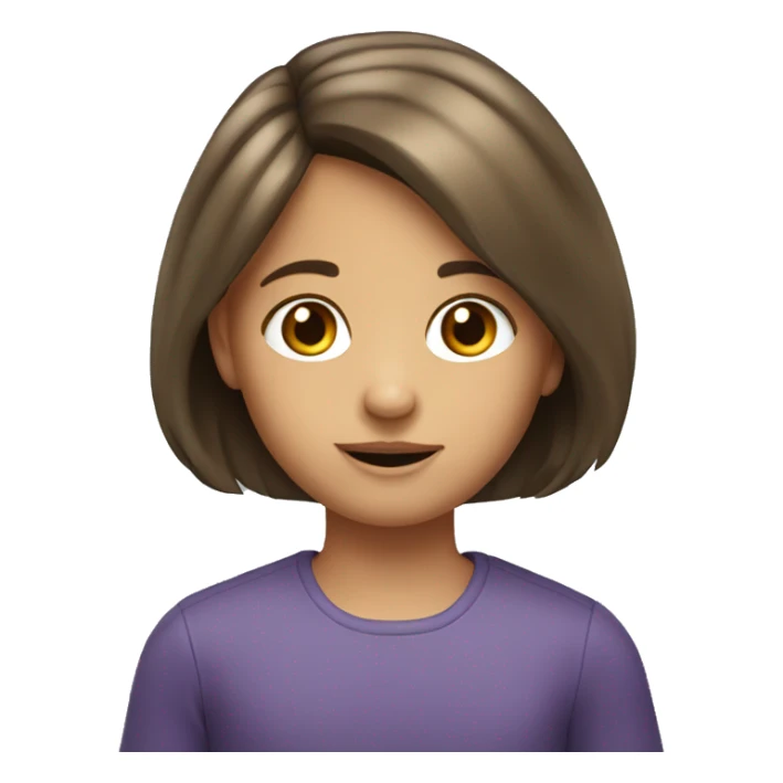 Kids : girl with bob brown  hair, 9 years sticker