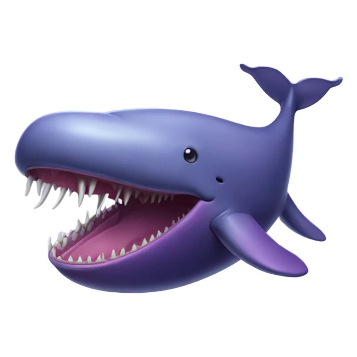 purple sperm whale with open mouth sticker