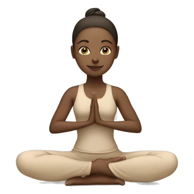 White Brunette Girl doing yoga in beige tones  sticker