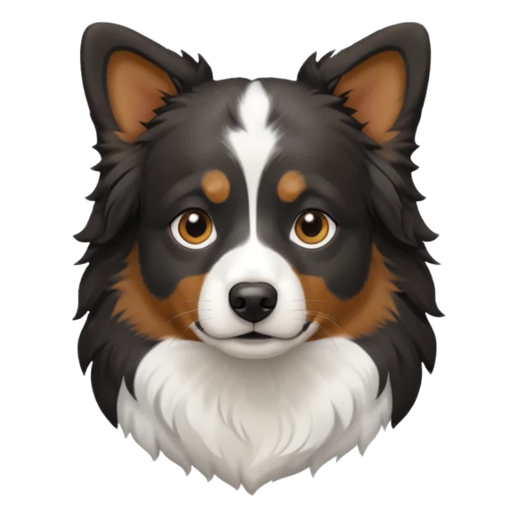 Black tricolor mini Australian shepherd dog full white collar  sticker
