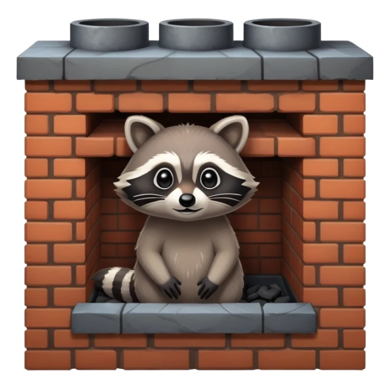 Raccoon in a chimney sticker
