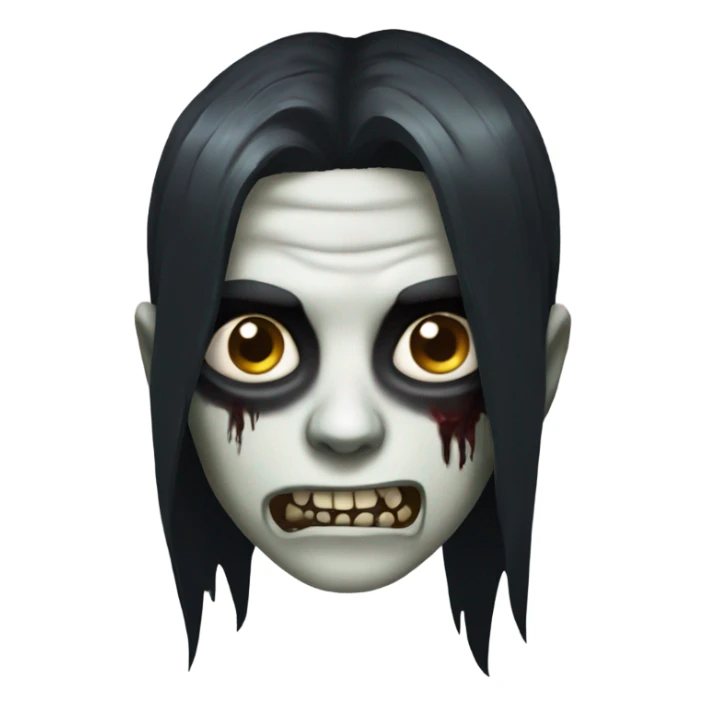 zombie Boy with long black hair sticker