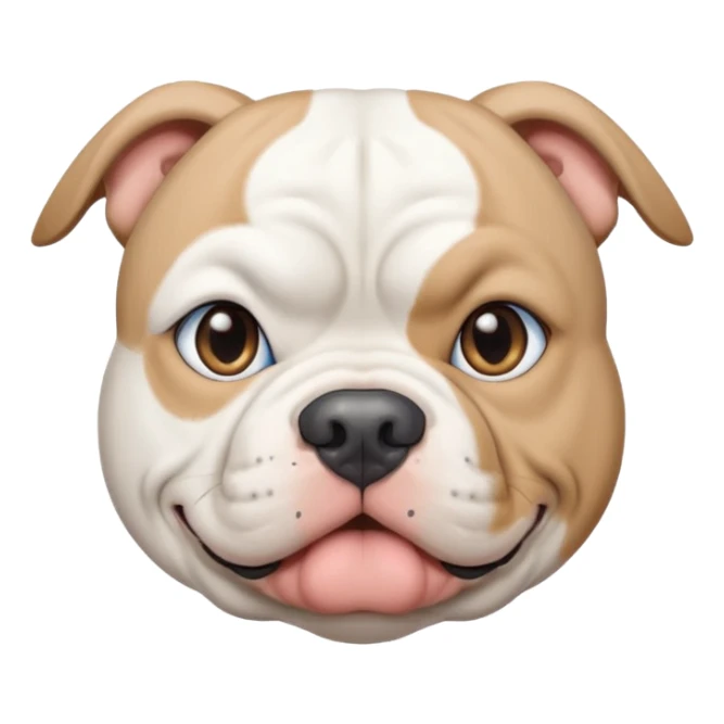 White American bully dog with blue left eye sticker