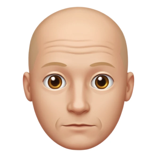 A man with a bald white patch on the top of the head sticker