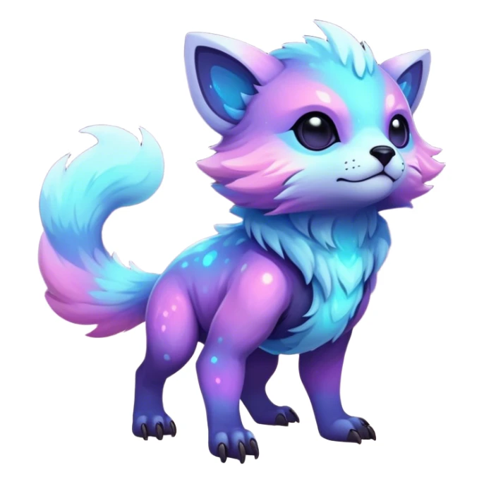 Epic Edgy Cute Colorful Vibrant Pastel Nebula Modern Vernid-Protogen-creature-animal, full body sticker