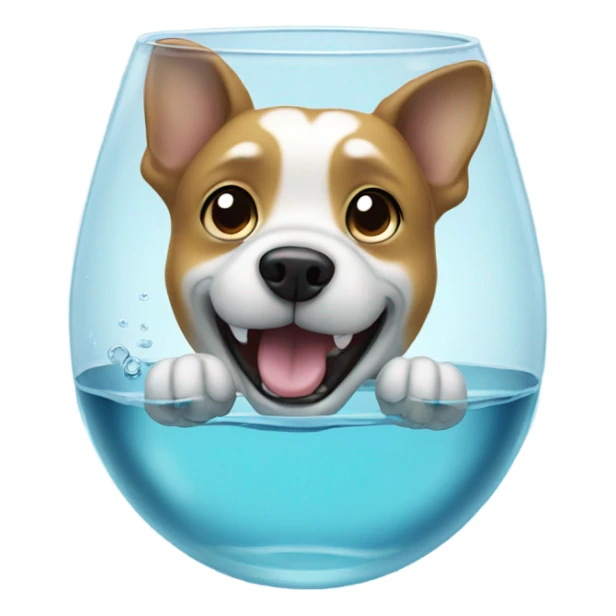 Glass of water with a dog in it sticker
