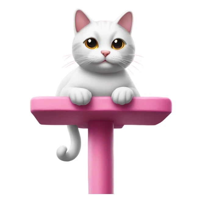 cat on top of pink playground sticker