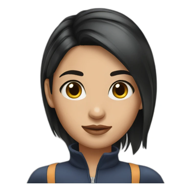 irina girl black hair sticker