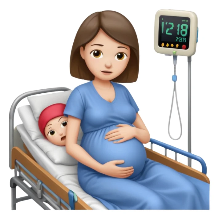 Pregnant woman giving birth sticker