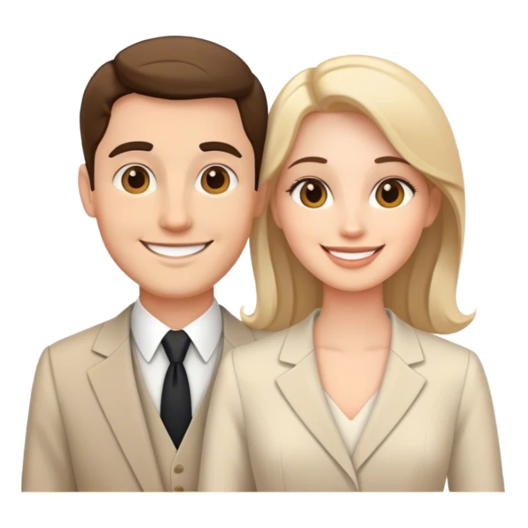 smiling couple in formal wear sticker