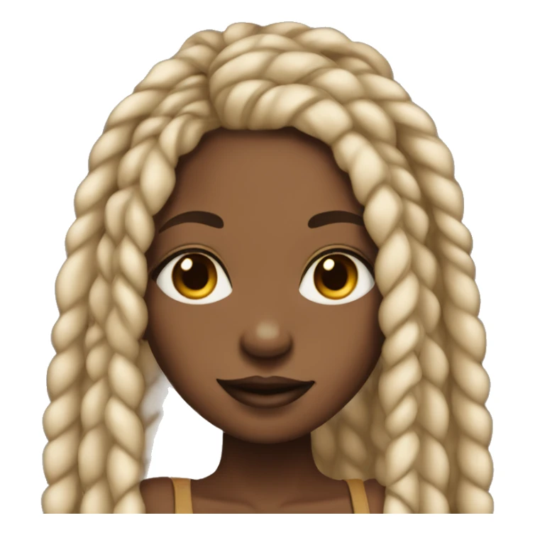 Brown skin black girl with blonde ish black box braids  sticker