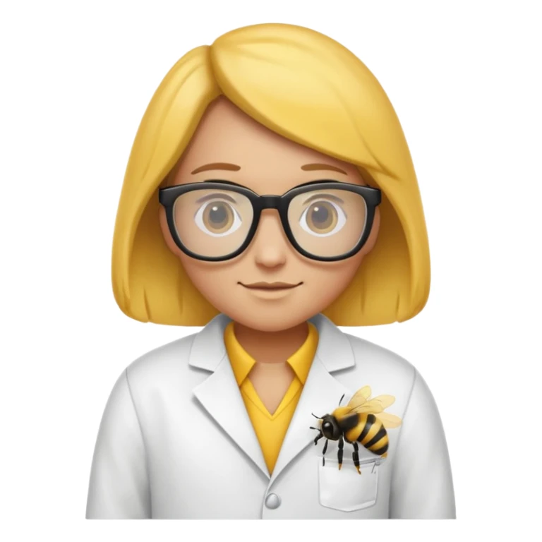 a bumblebee with a scientist costume sticker