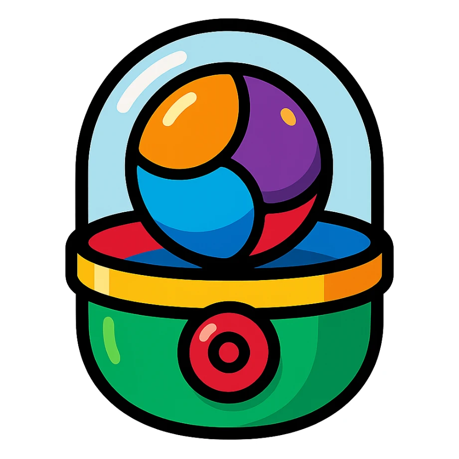 colorful playful gacha capsule toy sticker