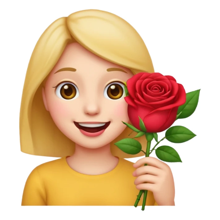 Create emoji that holding Rose's in his mouth sticker