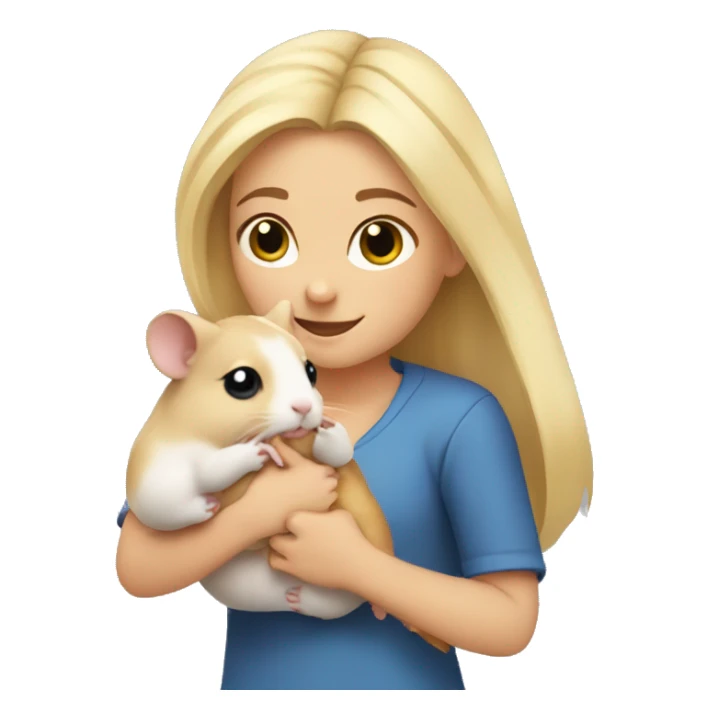 blonde girl holds three hamsters in her arms sticker