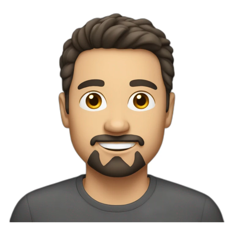 software engineer guy, 40 years old, still looks young with dark short hair, light goatee sticker