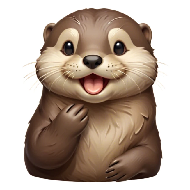 Cinematic Cute Yawning Otter Portrait Emoji, Head tilted slightly with a dramatic, wide-open yawn, showcasing a soft, sleek brown Fur with slightly drooping ears, round eyes barely open in drowsy contentment, Simplified yet irresistibly adorable features, highly detailed, glowing with a soft, cozy glow, high shine, relaxed yet expressive, stylized with a touch of aquatic whimsy, bright and endearing, soft glowing outline, capturing the essence of a sleepy yet affectionate otter, so drowsy it feels like it could glide right out of the screen and curl up for a nap! sticker
