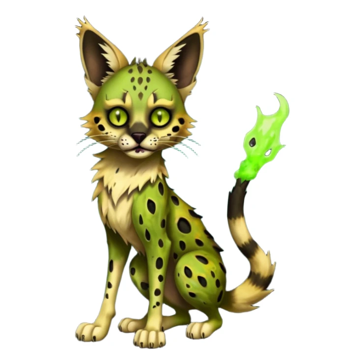 Dark-deep-blackish-Greenish Zombie-serval, full body sticker