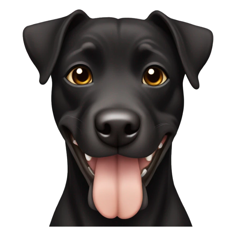 A black Patterdale Terrier dog with a white patch on its chest and brown eyes.  sticker