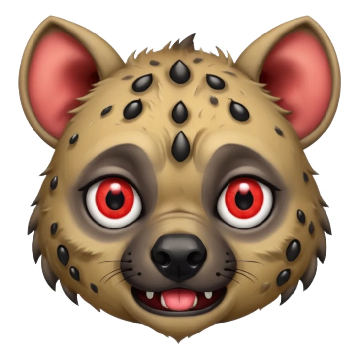 Crying hyena with red eyes on on eyeball sticker