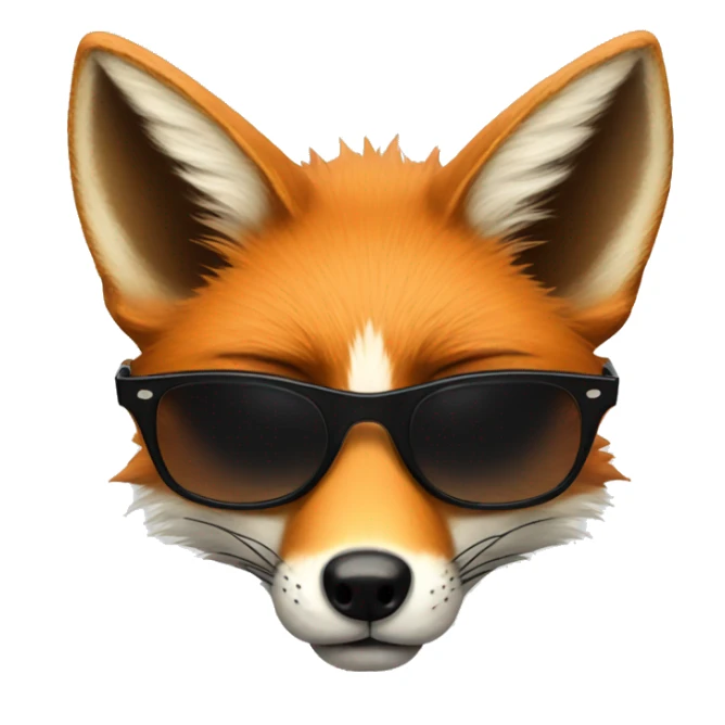 Smartass looking fox with black sunglasses with one raised eyebrow  sticker